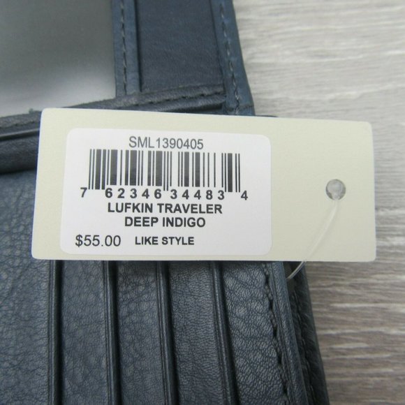 Fossil Lufkin Traveler Leather Deep Indigo Men's Wallet NEW - Picture 10 of 12